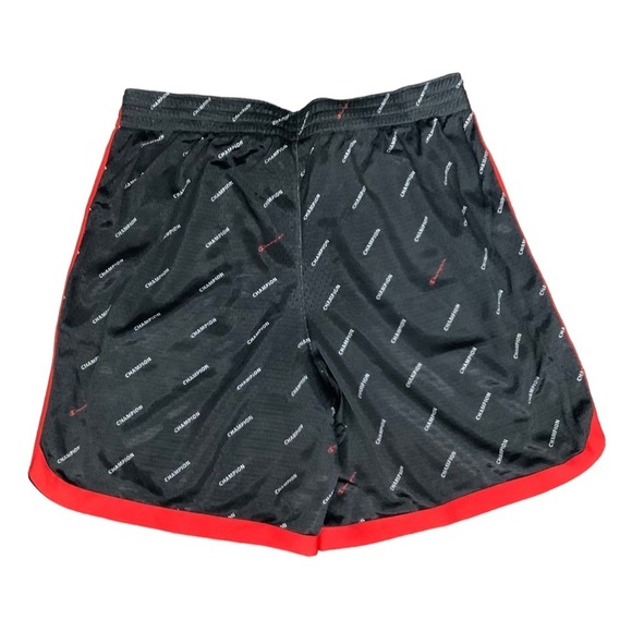 Mens Champion Large Shorts Logo Black Red Basketball Jersey Mesh Drawstring NWOT - Picture 4 of 10